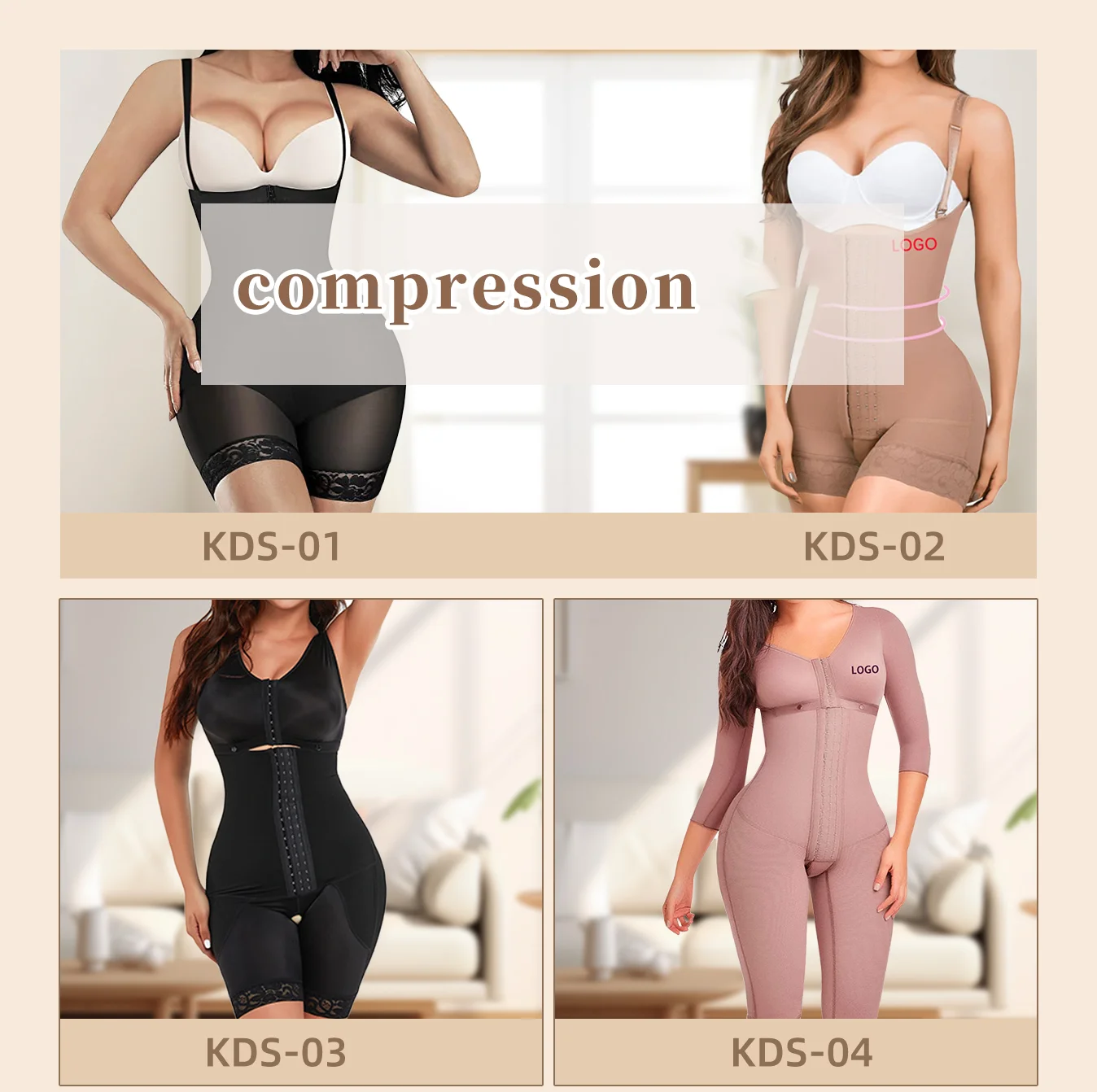 Fajas Colombianas Full Body Shaper With Arm Compression – Powernet Post-Surgery Girdle
