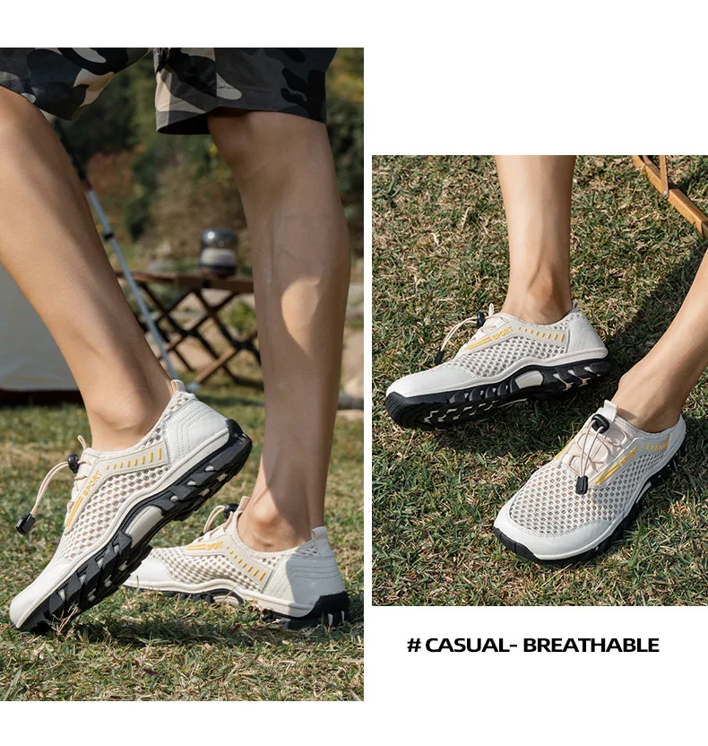 Wide Toe Box Wading Shoes Outdoor Hybrid Water Shoes Breathable Mesh Anti-Slip Outsole for Beach River Hiking Urban Travel