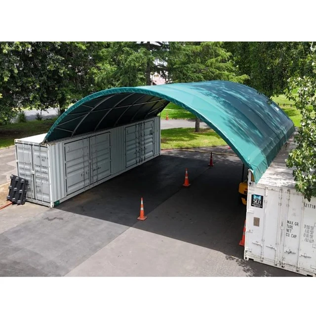 Outdoor waterproof awning PVC fabric poly tunnel shipping container shelter