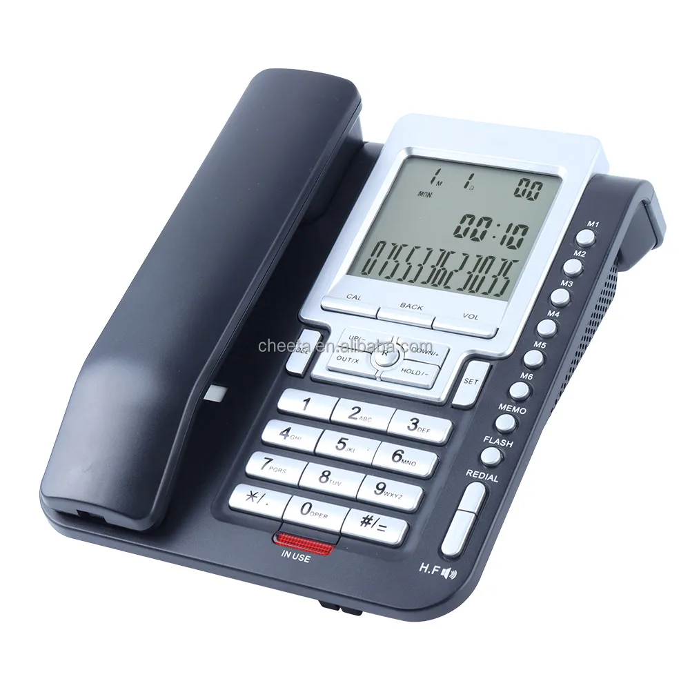 Super Large LCD Display Analog Corded Phone Landline Caller  ID Telephone for office