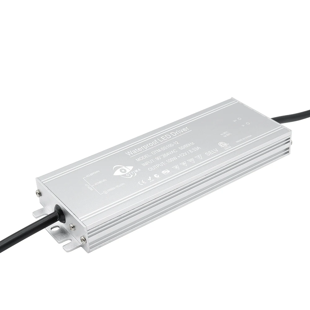 Ultra Thin Slim 12V 24V 80W 100W 120W 150W 200W Waterproof IP67 Switching LED Power Supply