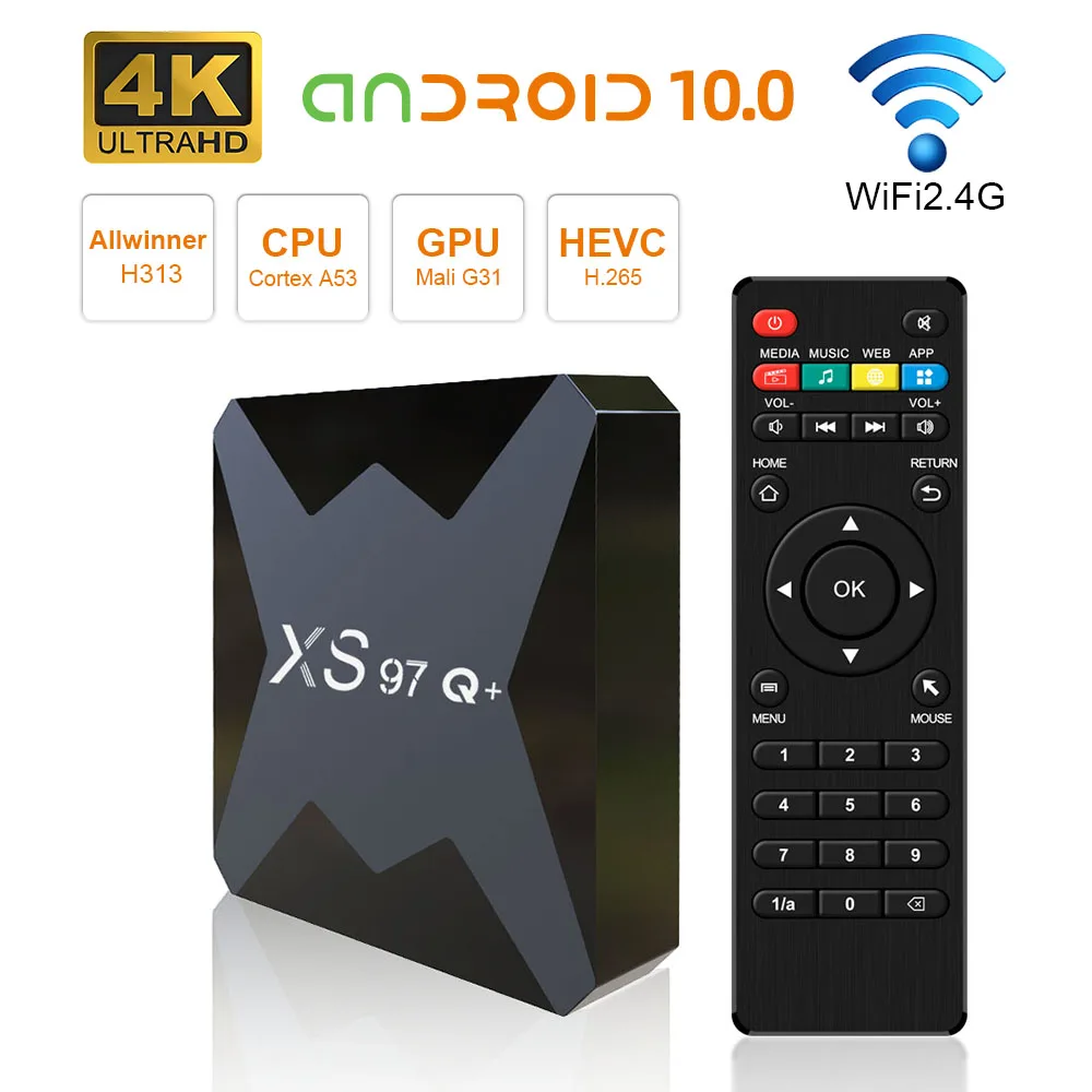 Set Top Box Android 10.0 Xs97q+ 8K HD H96MAX Dual Wifi 100M Tv TV Box Fully Loaded Ip Tv Box With Internet