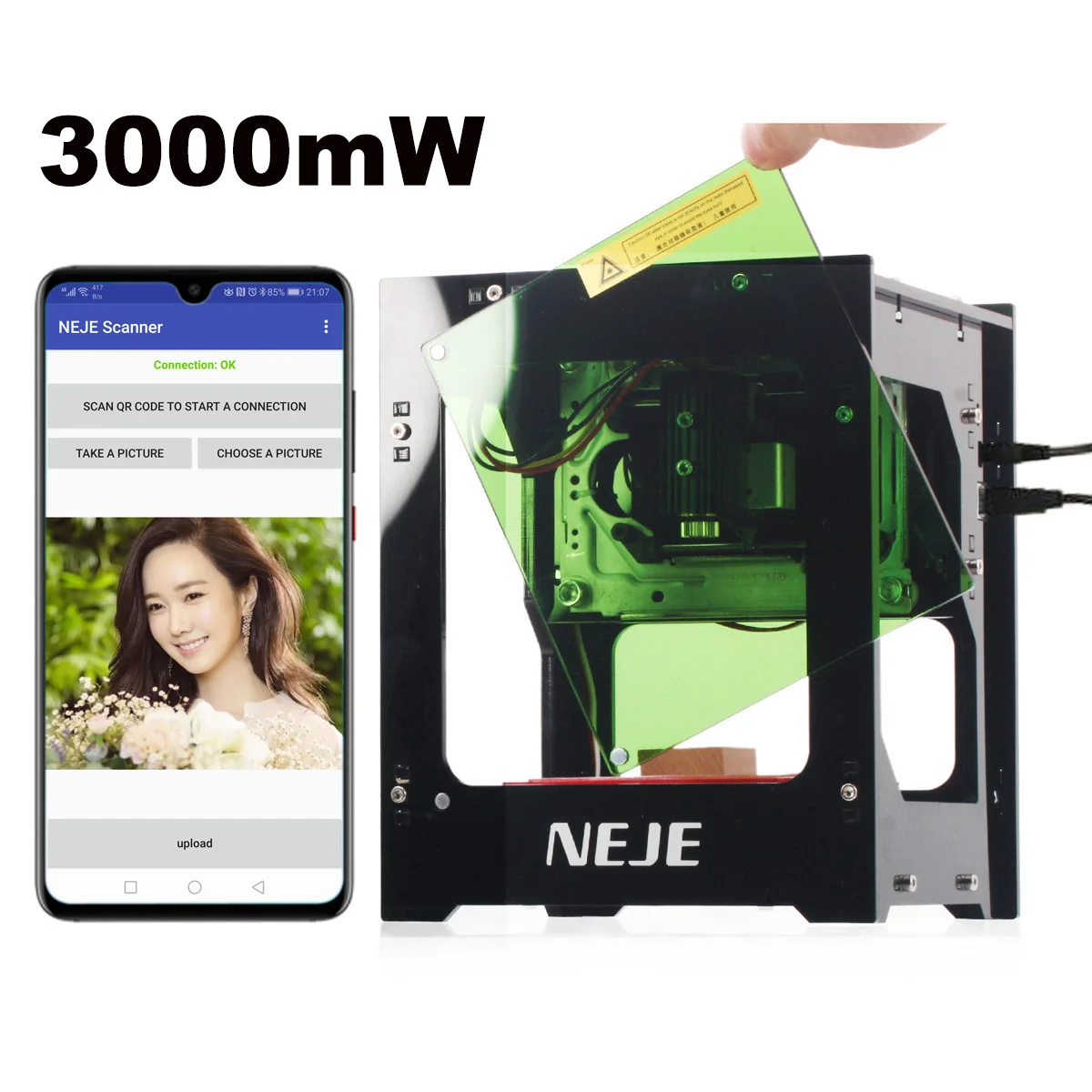 NEJE KZ Desktop 3000MW Laser Cutting Engraving Machine