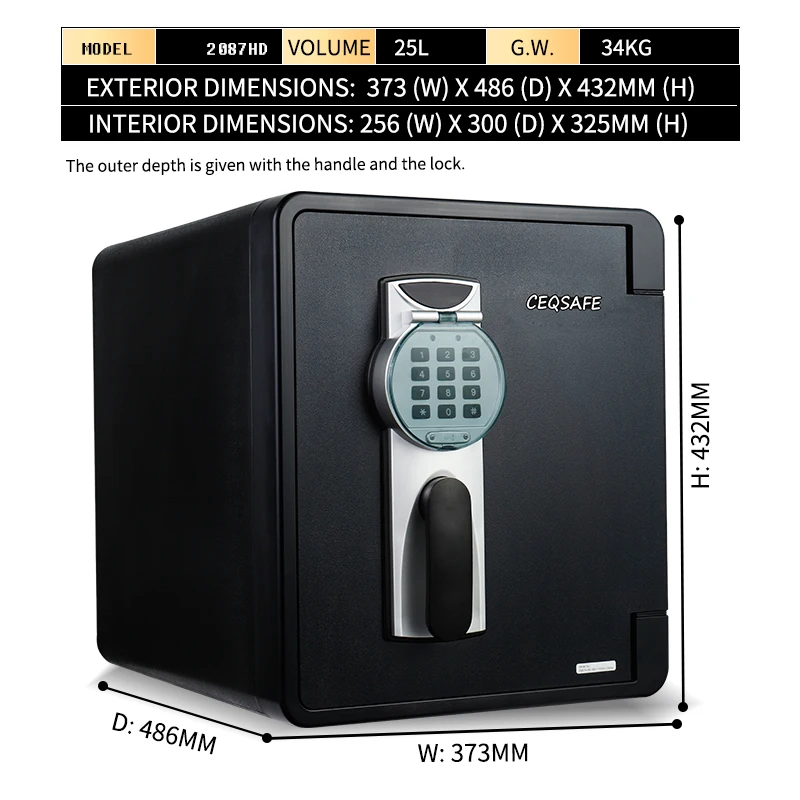 CEASAFE Waterproof Cabinet Factory Hot Sell Safe Box Fireproof Digital Lock Fire Resistant Safe Box for Money manufacture