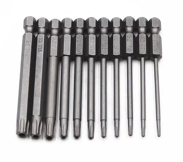 T5 T15 T10 T25 Electric Alloy Steel CRV S2 Torx Screwdriver Bit