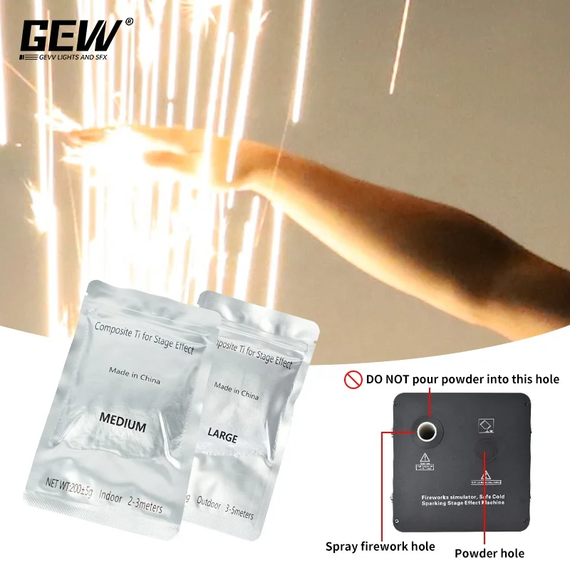 GEVV Cold Spark Machine Powder Cold Fireworks Sparkler 200g Indoor Outdoor Powder Atmosphere Equipment for Cold Spark Machine