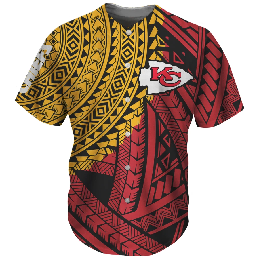 Wholesale Promotional Baseball Uniform Polynesian Tribal Red Yellow Color  Design Clothing Custom NFL Team Knit Breathable Baseball Jersey From  m.
