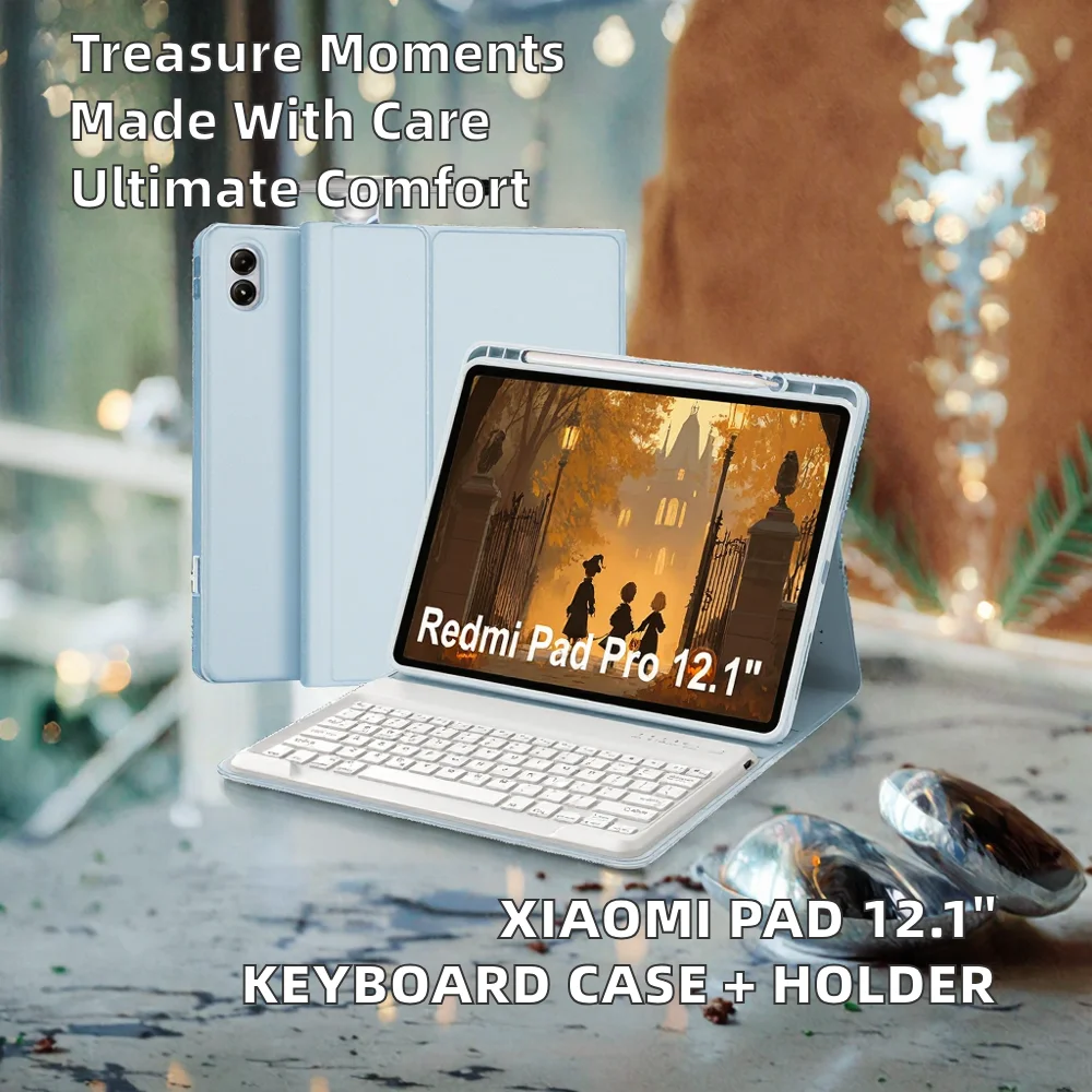  poco pad 121 detachable keyboard case with pu material and pencil holder-4