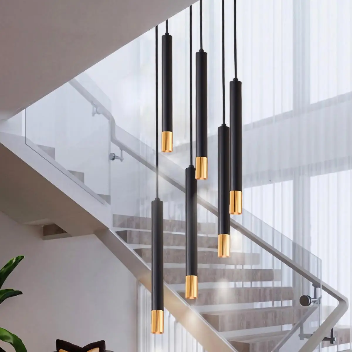 Modern Dimmable LED Pendant Light Adjustable Aluminum Home Dining Room Bar Cafe Decoration Hanging Light
