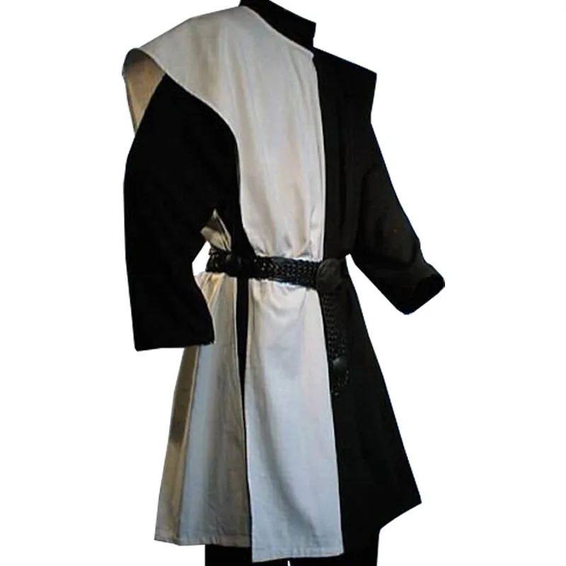 Men Medieval Knight Templar Crusader Costume Sleeveless Tunic Cosplay