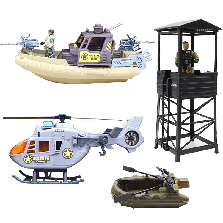 Mini Plastic Forces Military Toys Soldiers Play Set with Accessories
