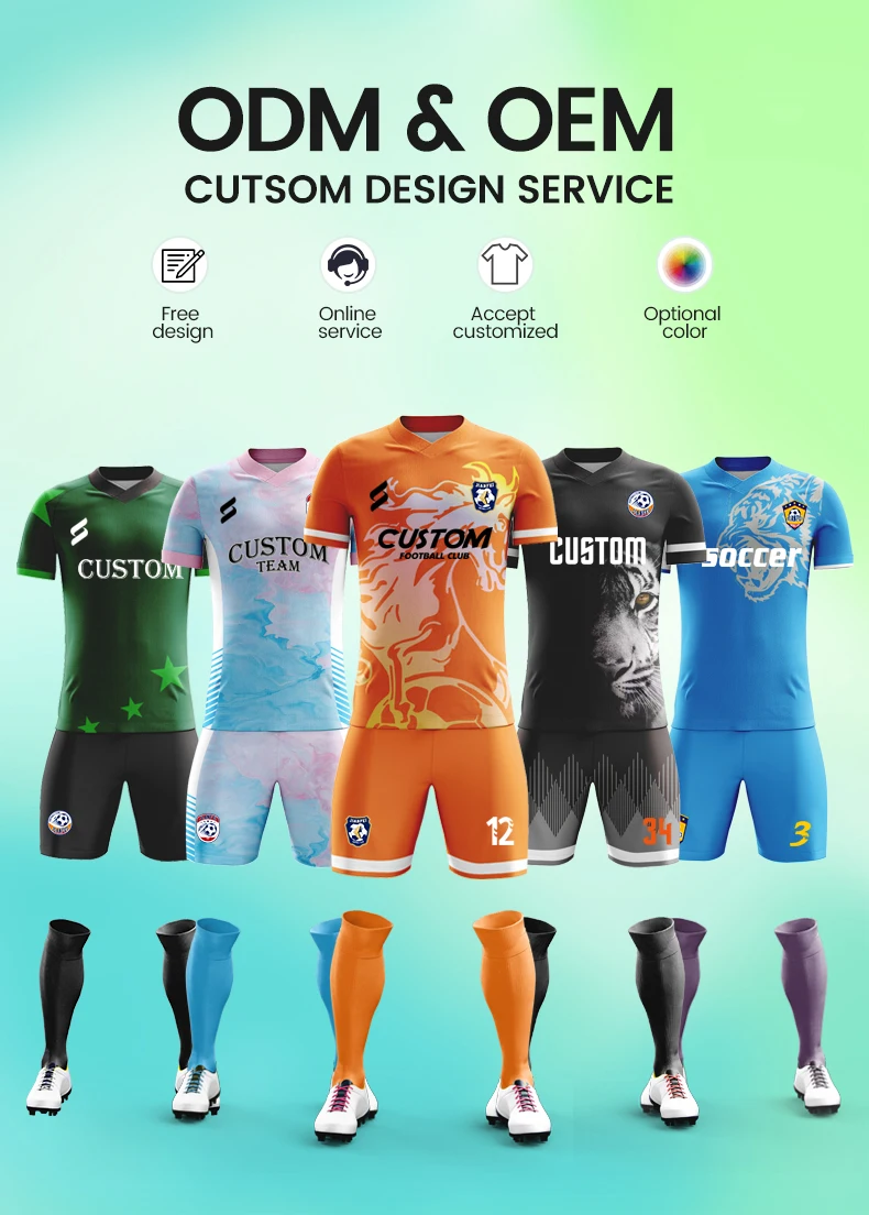 Personalized Custom 100% Polyester Soccer Jersey Breathable Sport