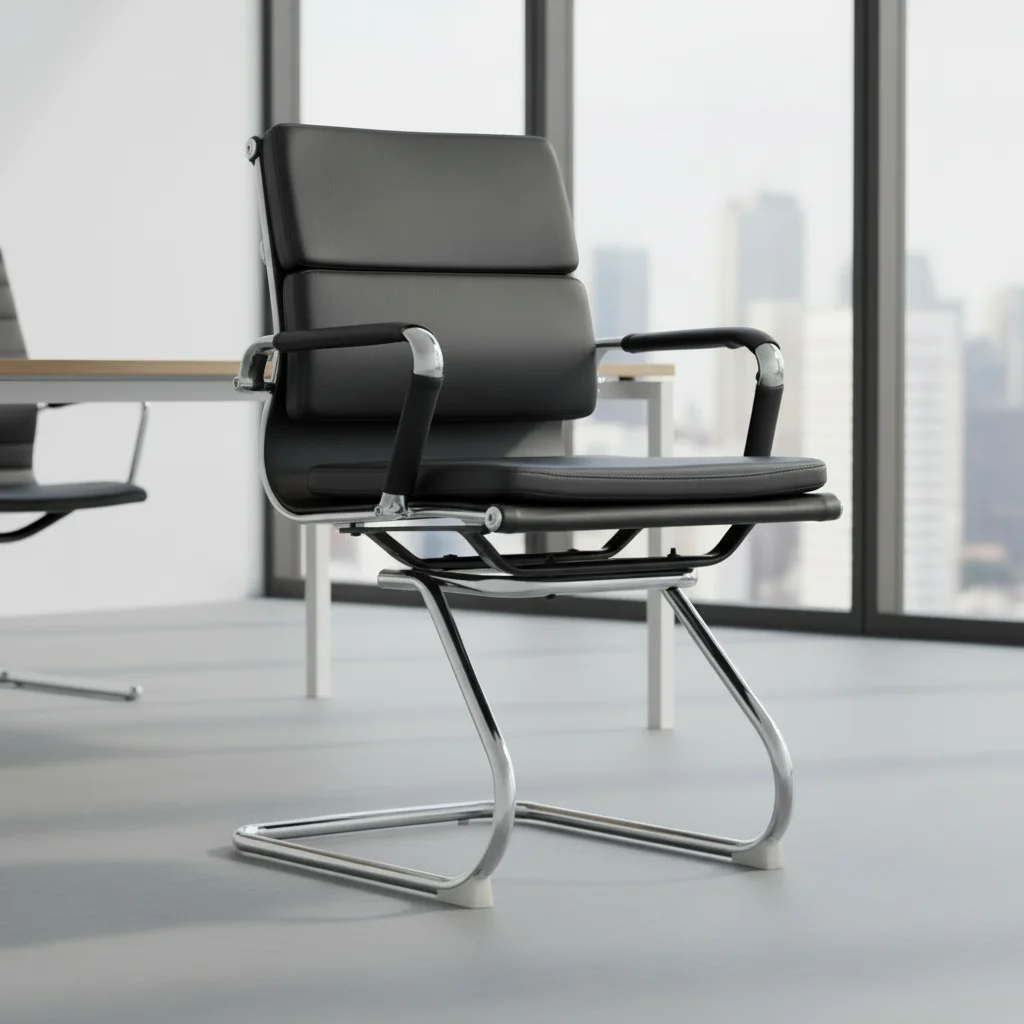 Modern Ergonomic Leather  Chair with Metal Frame 6