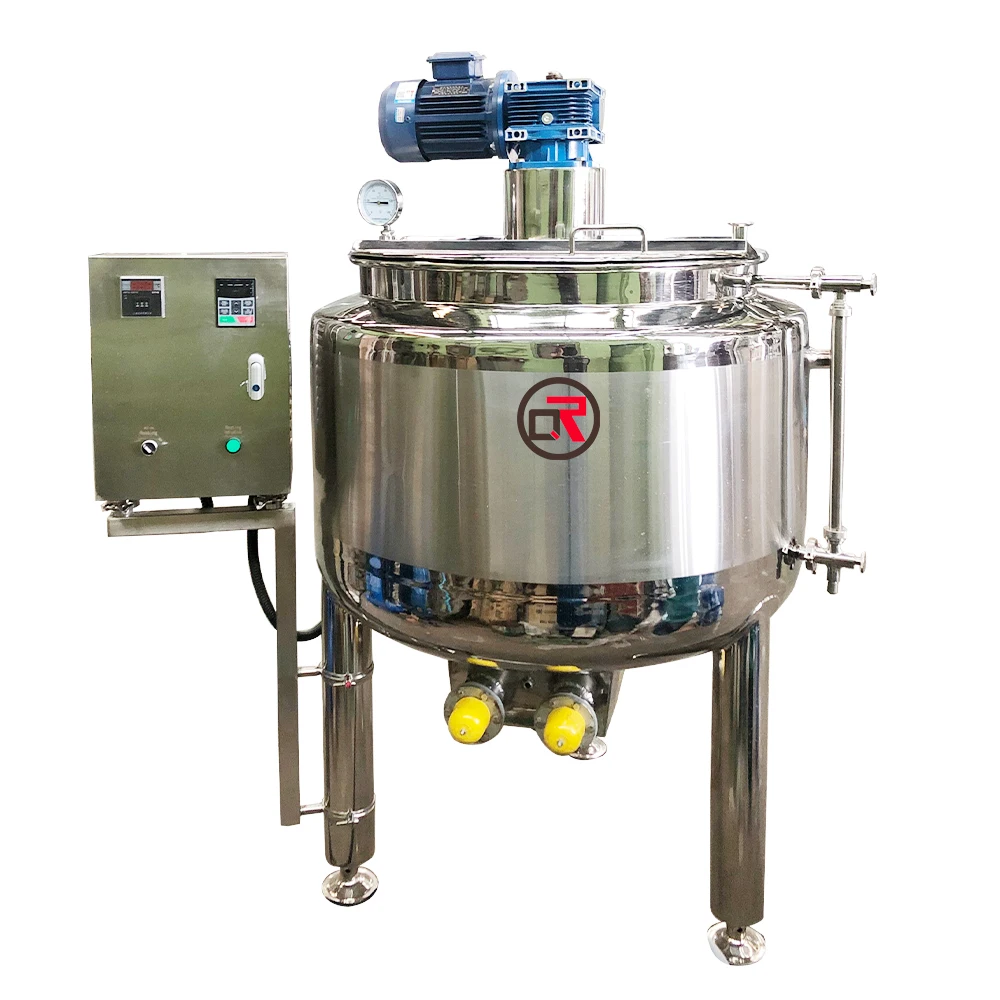 Jacketed Mixing tank With Heating Neutralization Cone Bottom tank Water tank Level Indicator Cosmetic Homogenizer Mixer Cream