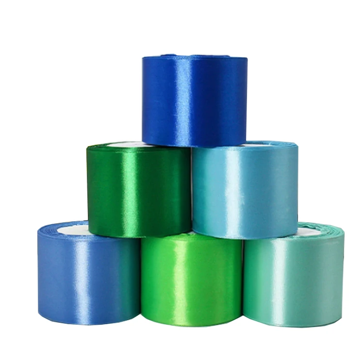 High Quality 3 Inch Satin Ribbon Colorful Single Face Embroidered Fabric for Gift Wrapping and Clothing Available in Roll