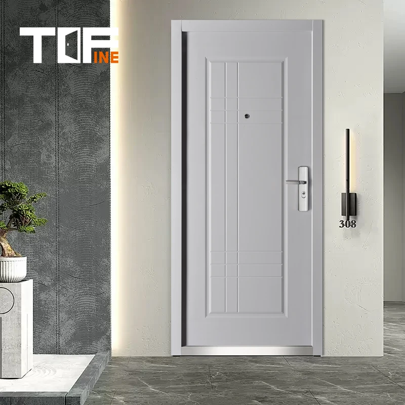 Euro 36 X 80 Open Out Europe Exterior Security Entrance Aluminium and Steels Main Front Entry Door Commmerial for Germany