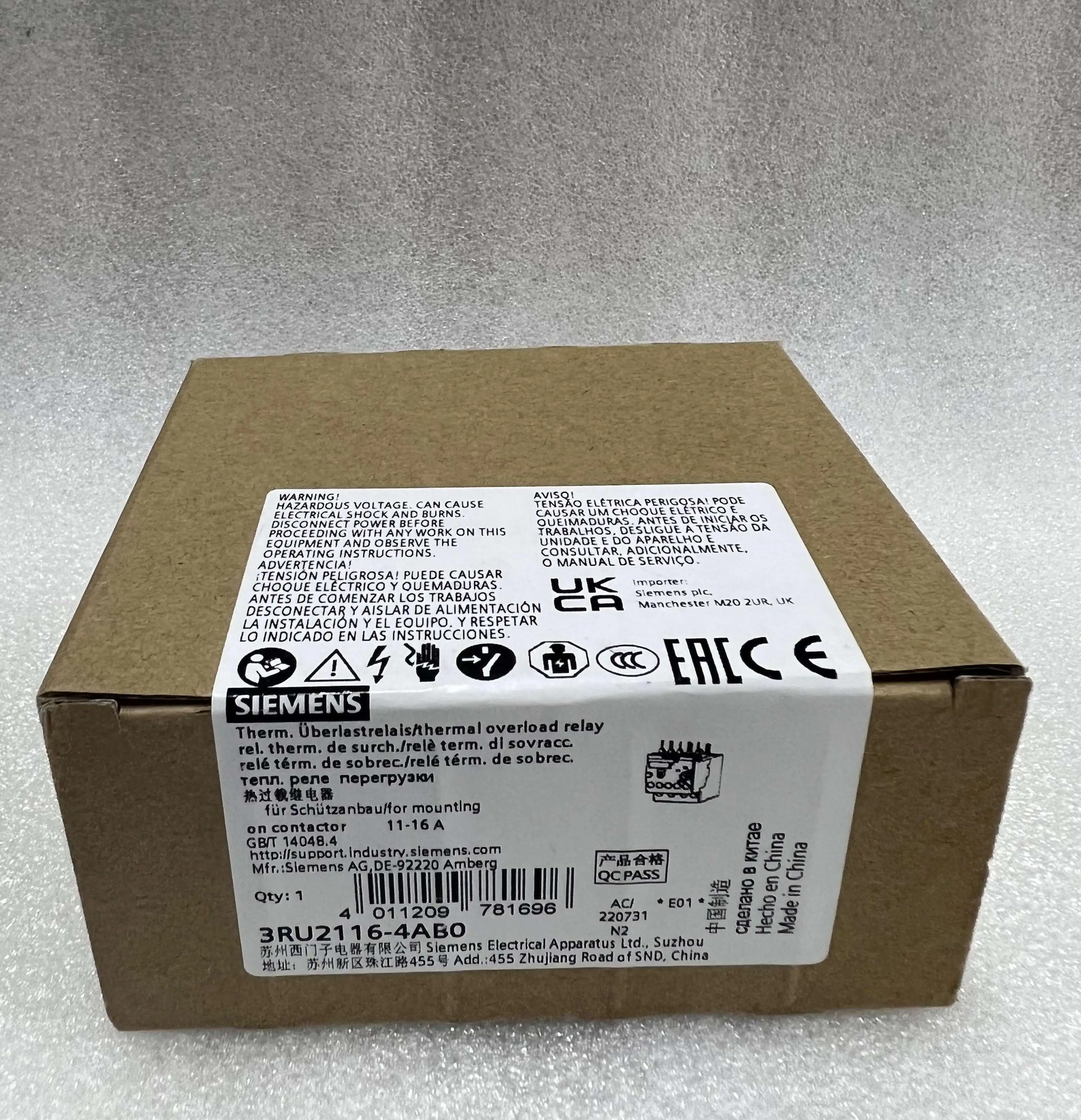 Siemens Thermal Overload Relay 3RU2116-4AB0 Siemens Thermal Overload Relay 3RU2116-4AB0