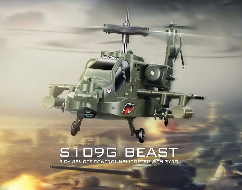 S109G アパッチ AH-64 3.5チャンネル ミニインドア ヘリコプター