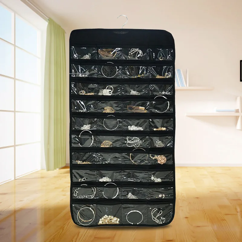 Best Selling Zippered Hanging Jewelry Organizer,80 Pocket Organizer For