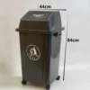 80L square with cover and pulley, black and gray