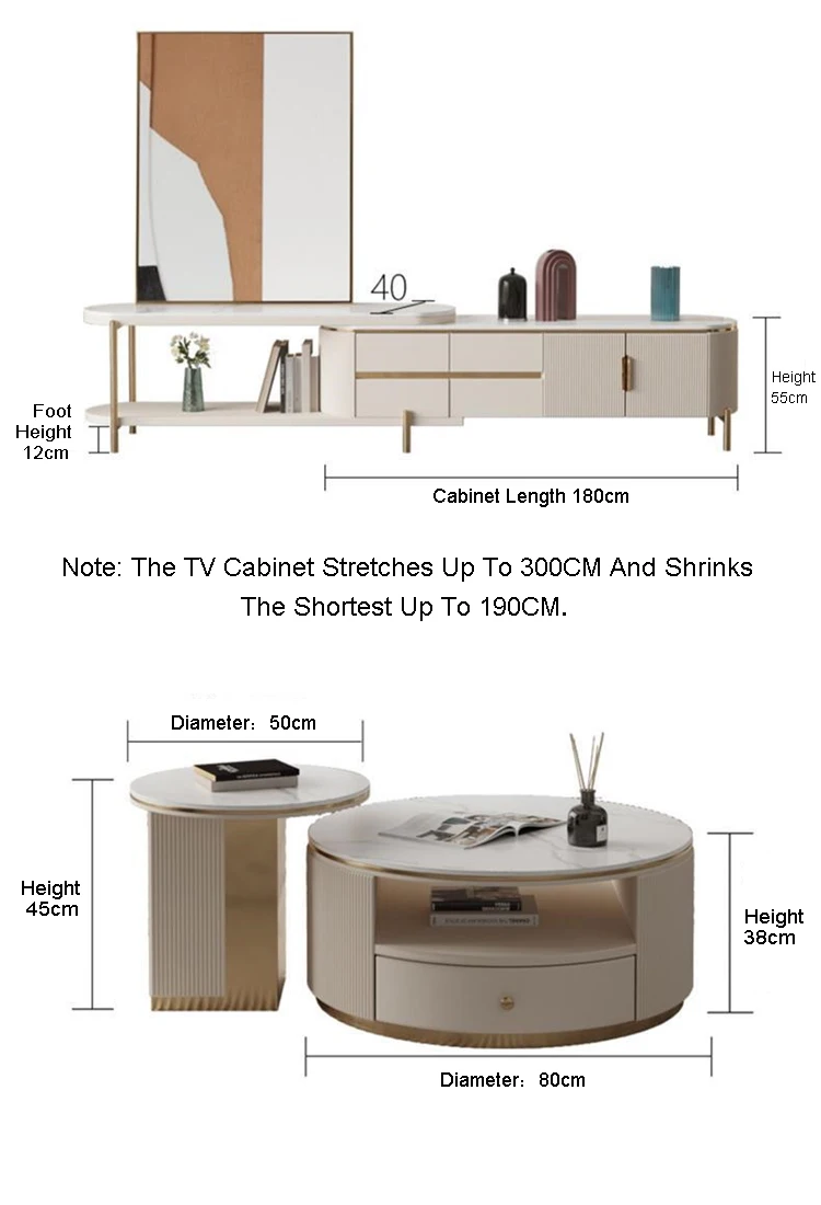 Living room furniture sets European tv stand modern with drawer Center Table