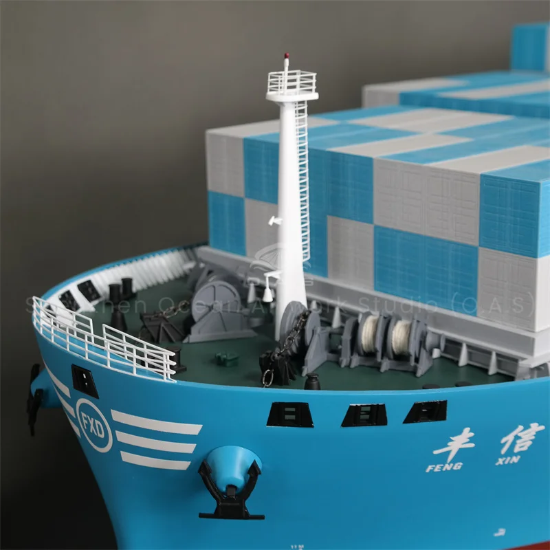 Crafted by Haiyifang, this hyper-realistic container ship model is tailor-made for marine department exhibitions and hall displays. Boasting 1:200 scaled precision, every detail from container locks to radar systems is perfectly replicated with aviation-grade materials and handcrafted techniques. Support custom design based on your drawings. Ideal as a premium exhibition highlight or a sophisticated ornament to showcase your marine industry strength.Amber@vesselmodel.com Tel: +86 18038048785
