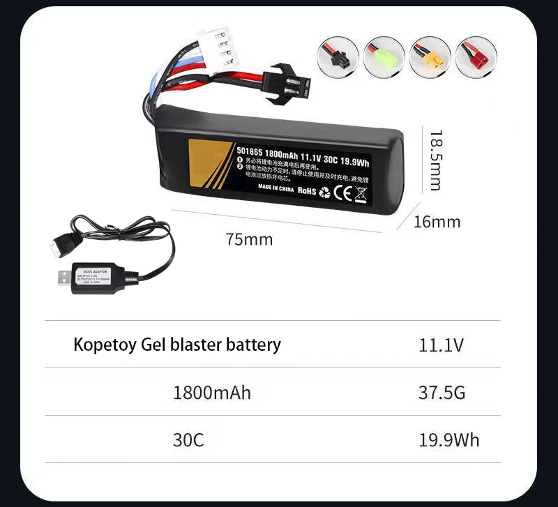 Gel Blaster Battery 11.1v 1400mah 1800mah 2000mah 2800mah Buy Gel
