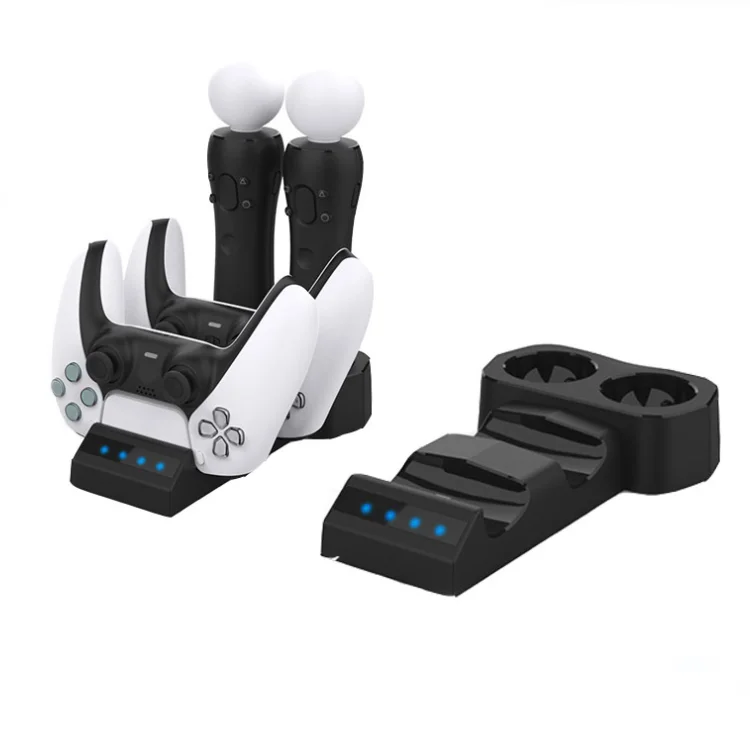 4 in 1 Charger Charging Dock for PS5 for Play Station 5 for PS Move Controllers Charger Storage Stand Holder