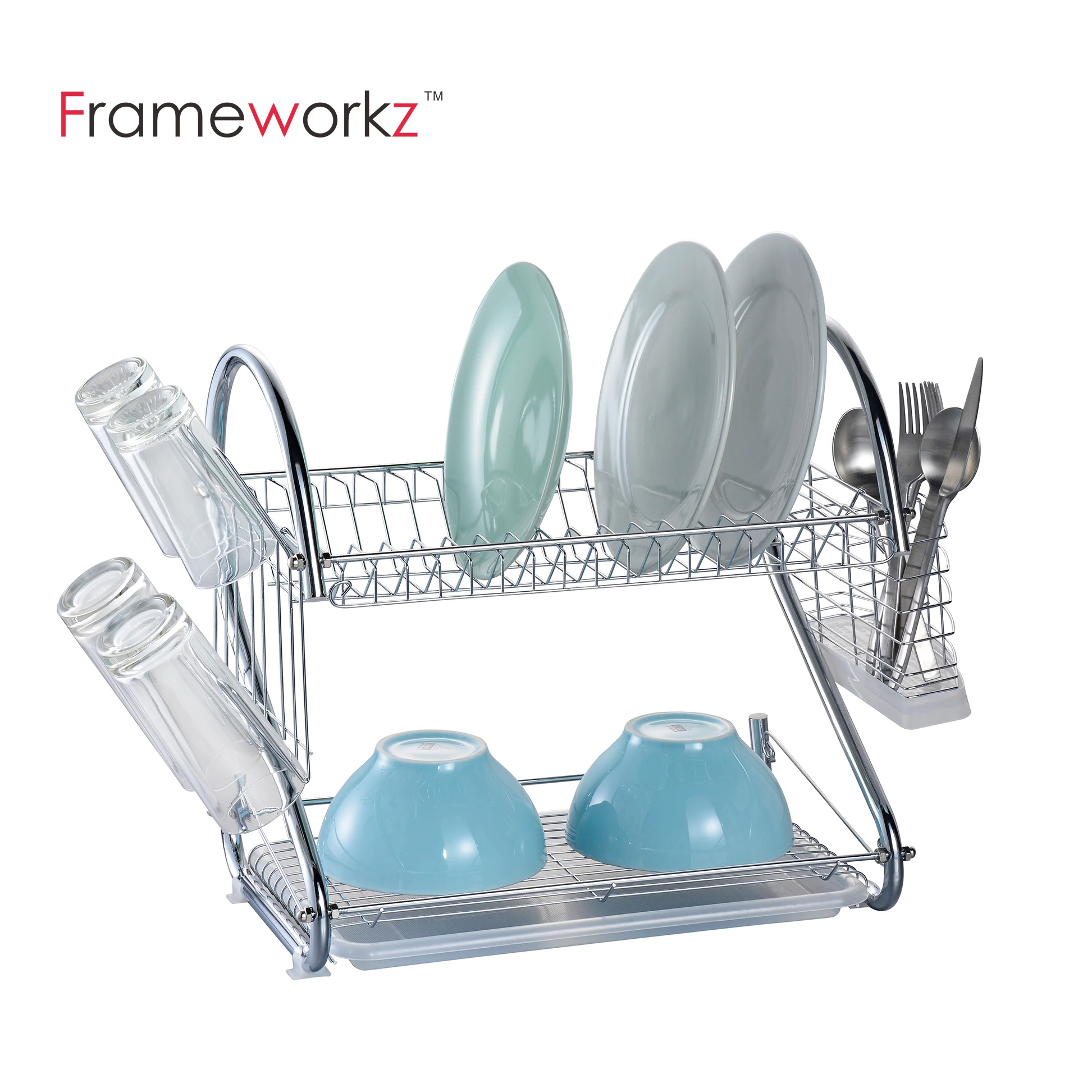 Dish Drying Rack for Kitchen Counter, Large 2 Tier Rustproof Stainless  Steel Dis