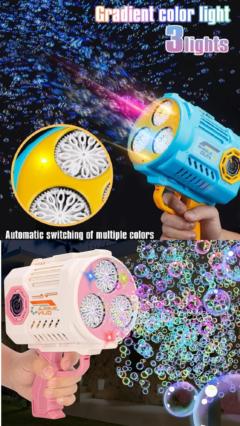 Rocket Boom Blaster Bubble Blower Automatic Bubble Machine Gun Toys