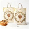 White + L-shaped + zipper + carry handle, printed