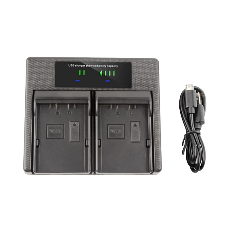 VC-296G Dual Charger with LCD Light VC296G Battery Charger for JVC BN-VC296G GY-HC500 GY-HC550 Battery