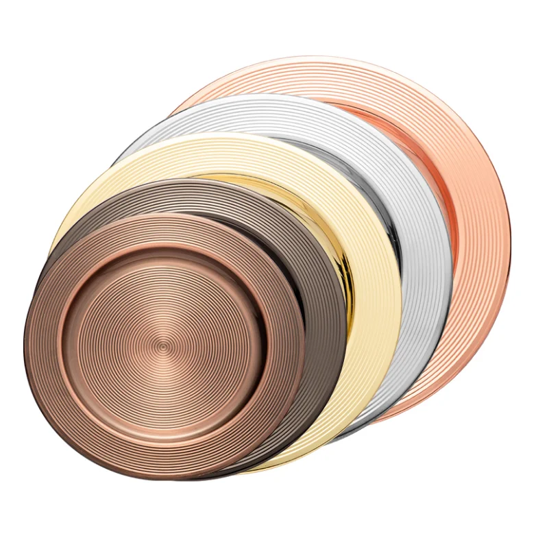 High Quality 30cm Stainless Steel Magnetic Tray Eco-Friendly for Charger Plate Serving Dish for Home or Wedding Wholesale