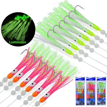 Vikinger Soft Octopus Lure Rig 14.5g 180cm Line 6pcs Trolling Tackle Fishing Hooks Artificial Hard Bait Minnow Saltwater Fish – Soft Lure – view 4