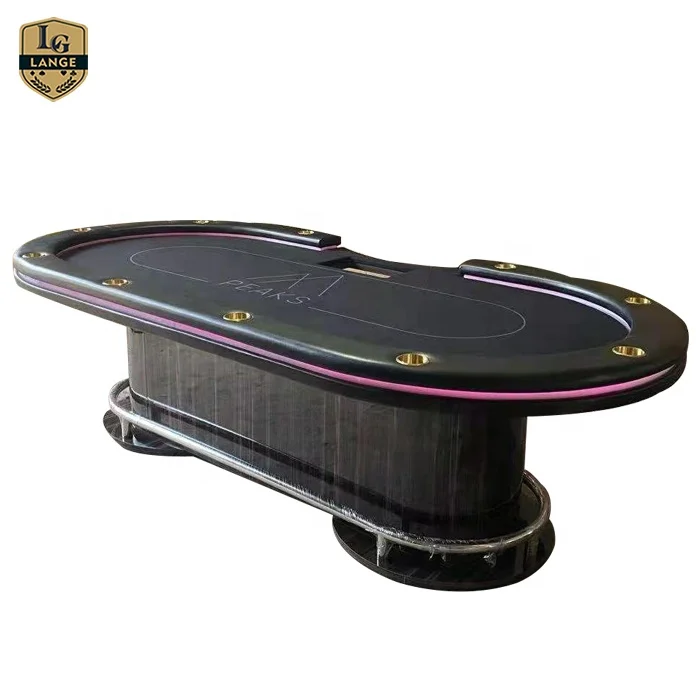 Высококачественный профессиональный игровой стол Техасского покера для казино 9 человек со светодиодной подсветкой
