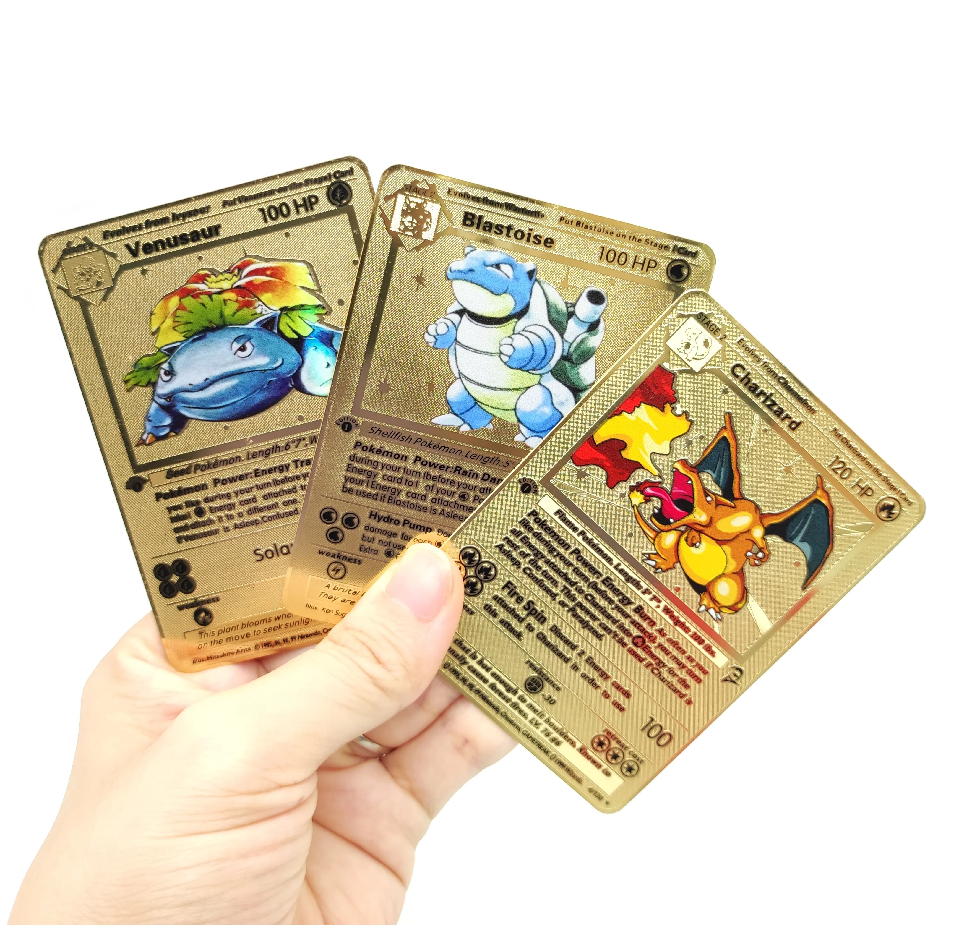 Pokemon Metal Cards French Card Charizard Blastoise Venusaur Mew