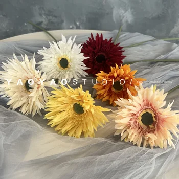 Small Daisy Simulation Flower African Chrysanthemum Burr artificial Home Model Room Wedding Christmas Decor Elegant  Wedding