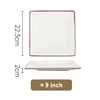 Assiette carrée blanche de 9 pouces