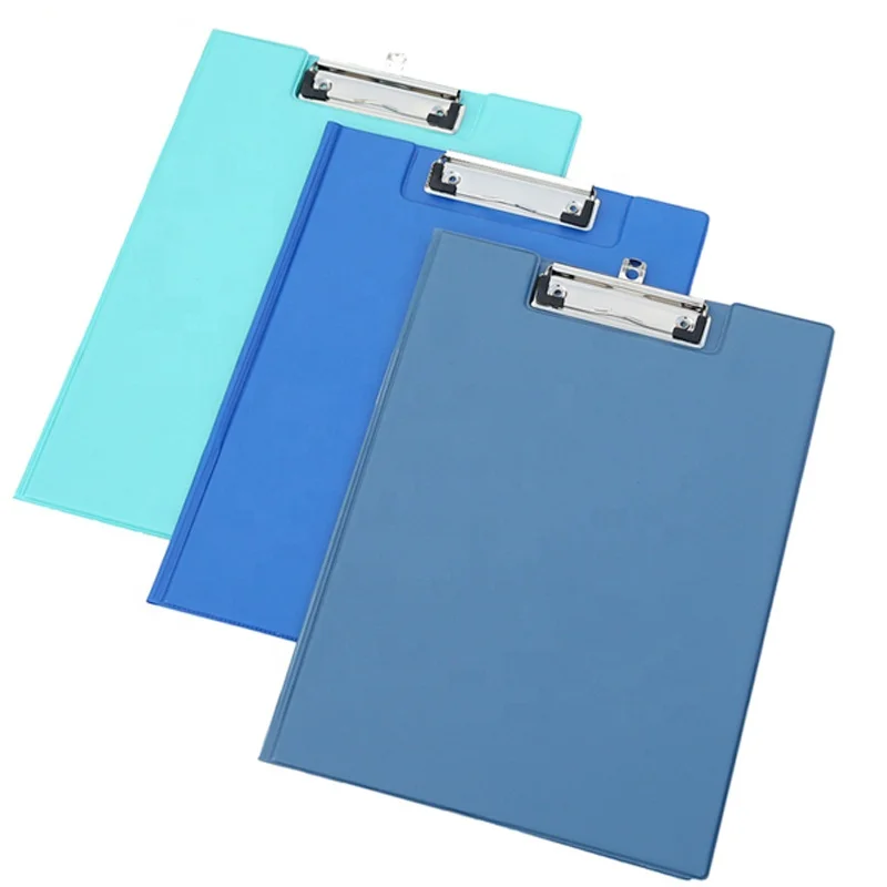 Custom A4 Size Thickness PP Or Pvc Plastic Storage Foldable Clipboard With Logo