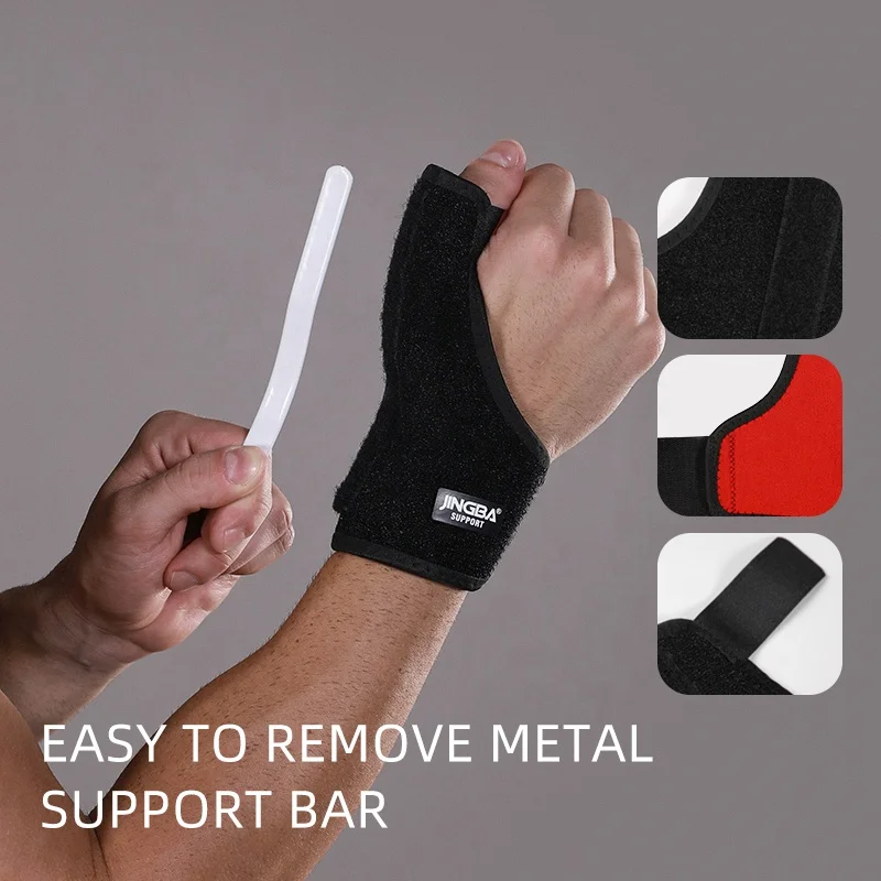JINGBA 2023 New Arrival Removable Thumb Brace Wrist Brace Splint for Men Women Wrist Thumb Stabilizer Sprains Workout