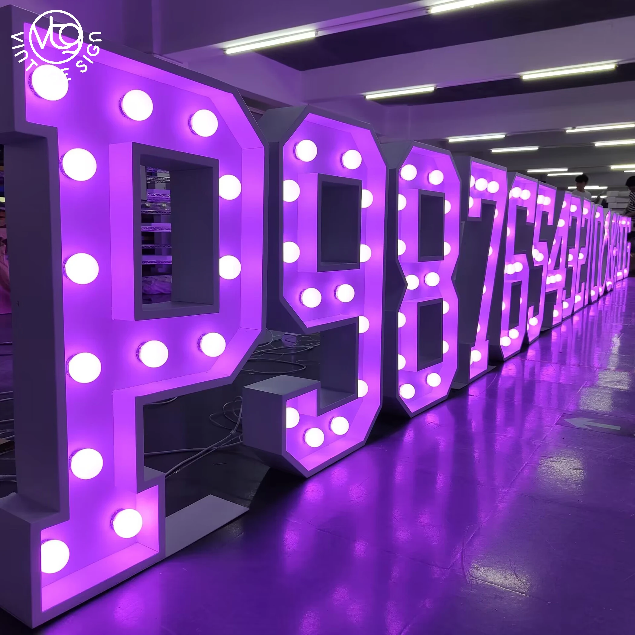 Customized Bulb Light up Numbers for Party Big Marquee Letters