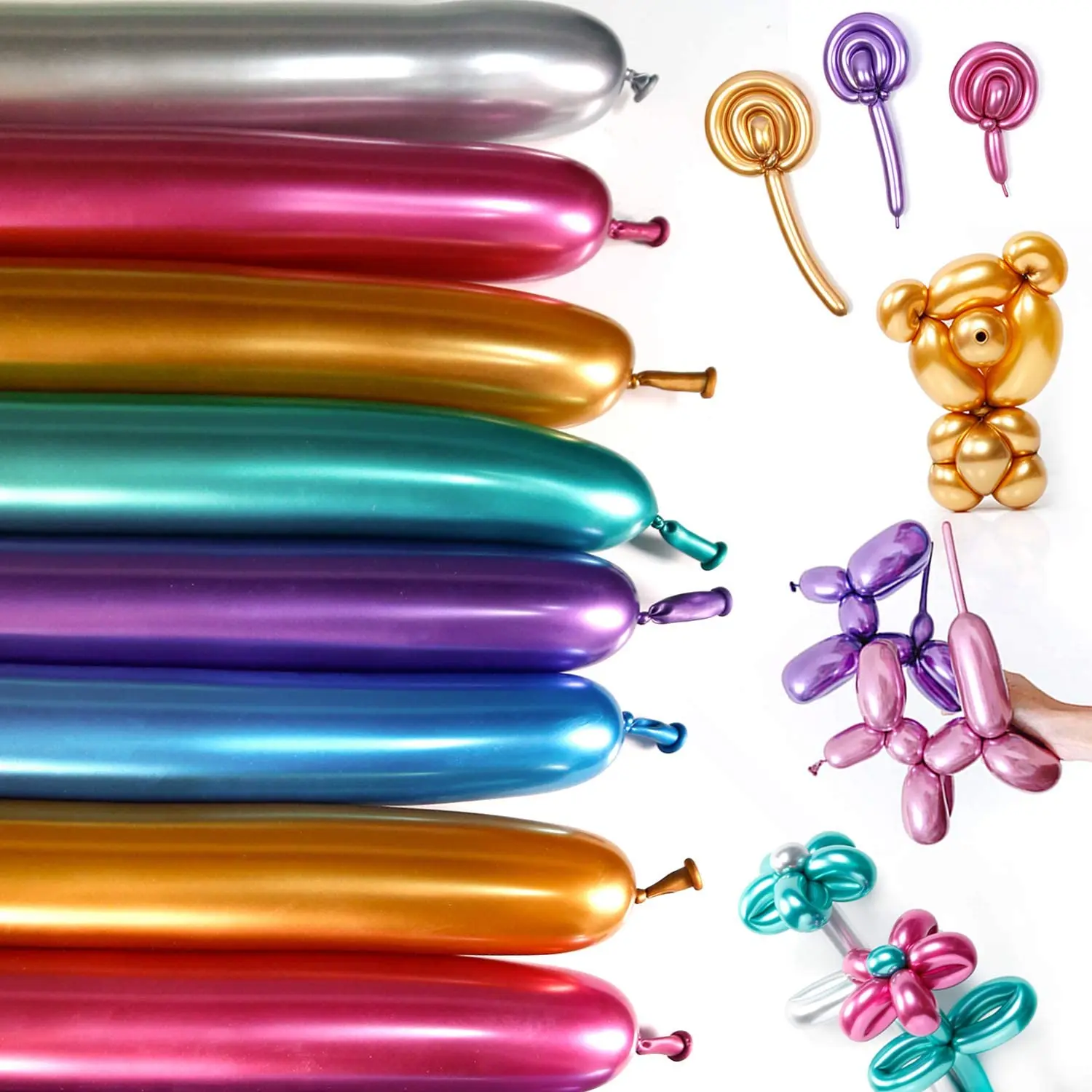 Wholesale Globos de modelado mágico metálico, globos largos giratorios, globos  retorcidos para fiestas infantiles, carnavales, fiesta de animales From  m.alibaba.com