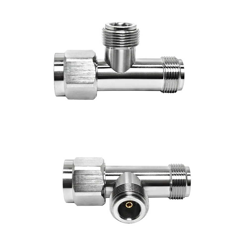 N Type Male to N-Type Female to N Jack  T-Type RF Coaxial Splitter Adapter with Low Signal Loss for Wireless Systems