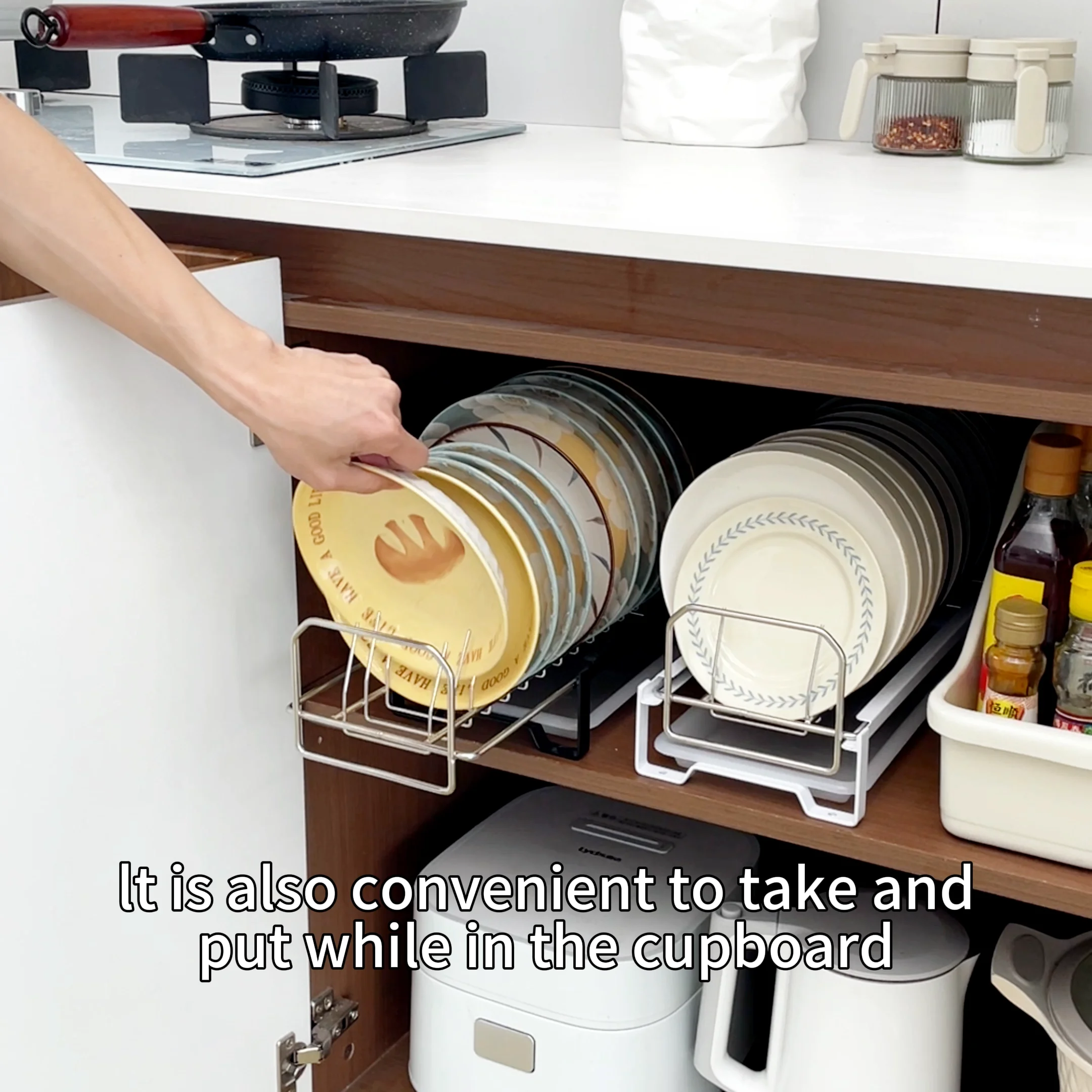 Stainless Steels Kitchen Dish Storage Rack Cupboard Drainer Rack ...