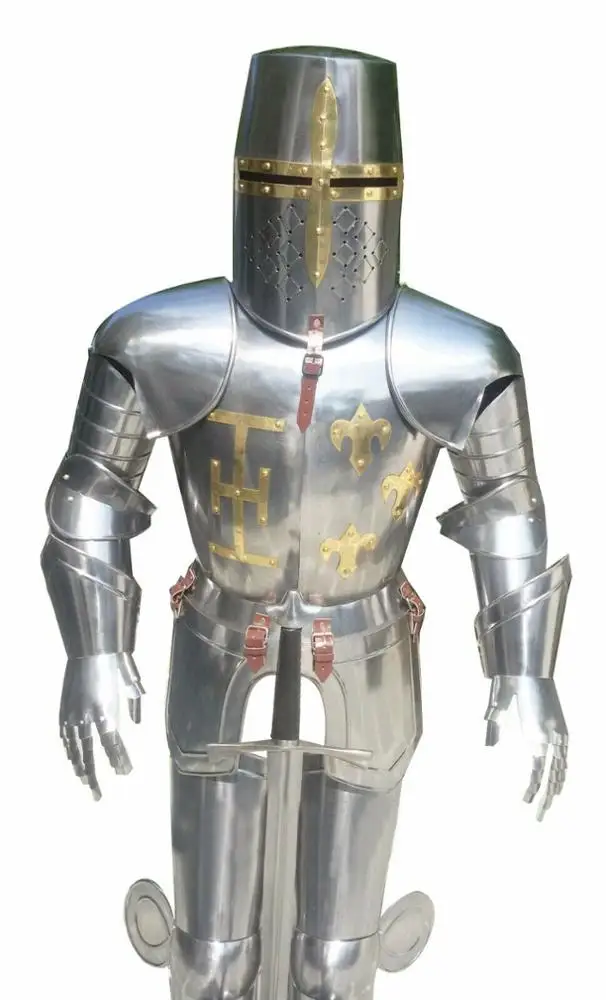 Medieval Crusader Suit Of Armor Full Body Armour Suit Sword Halloween