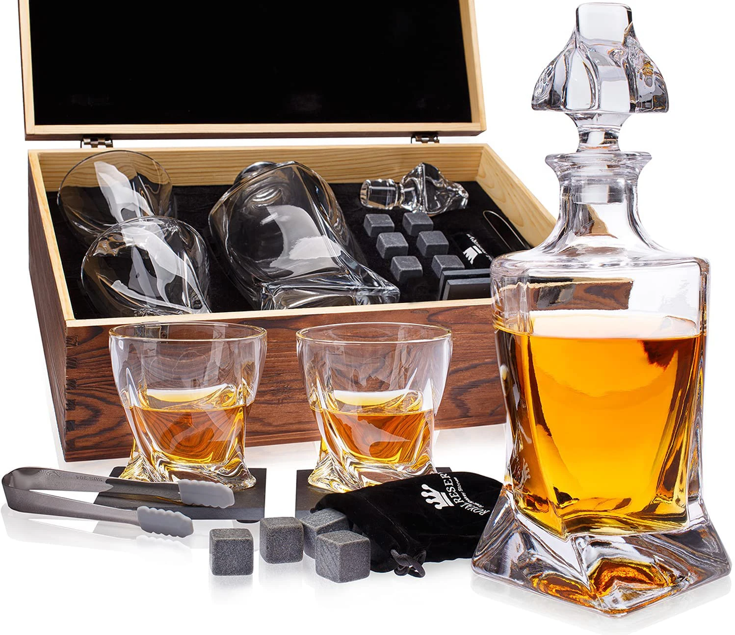 Twist Scotch Glasses Set - Lucifer Whiskey Glasses - Home Bar Gift