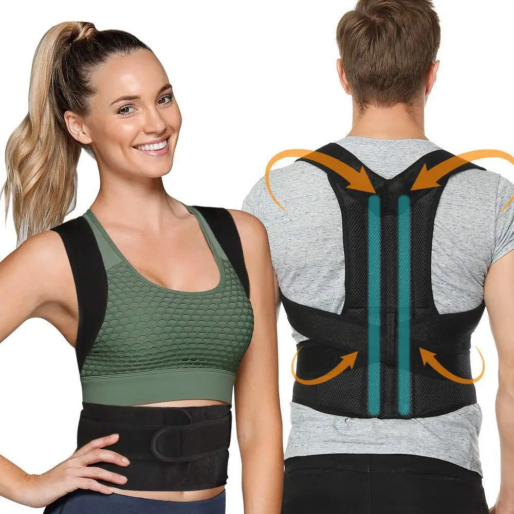 Adjustable Posture Corrector Back Support Shoulder Back Brace Spine ...