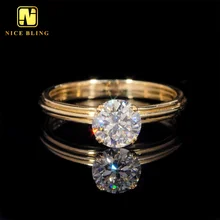 Ladies Jewelry Diamond Ring Women 10K Gold Round Cut VVS Moissanite Engagement Rings For Women