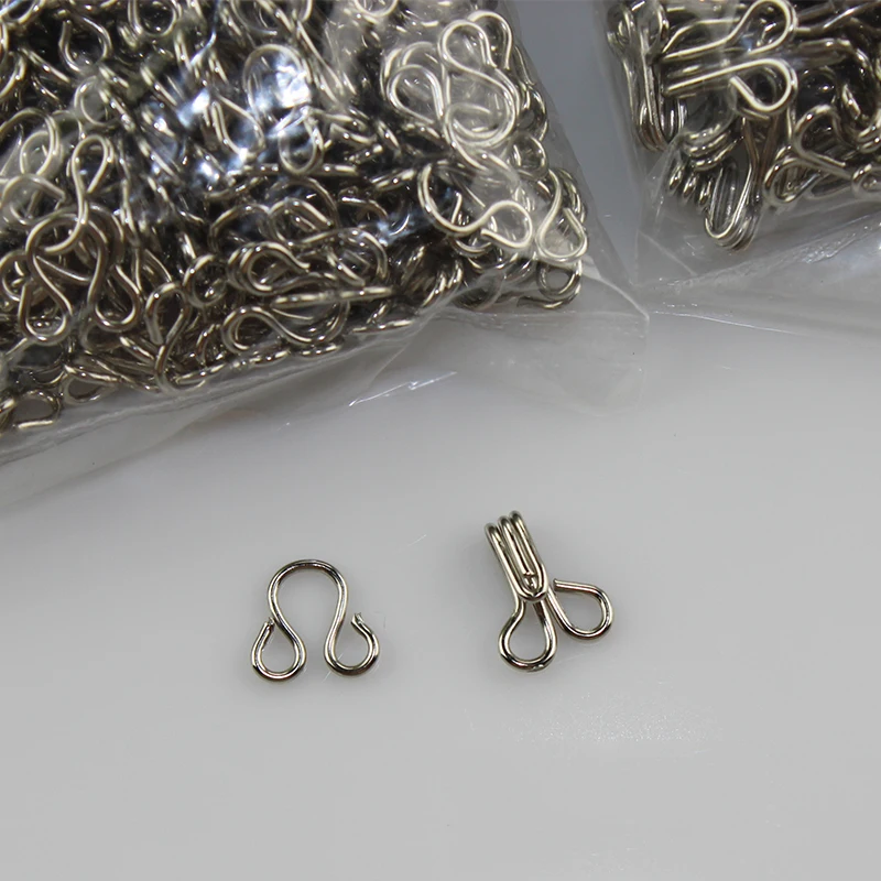 Latest Product Custom Small Collar Hook Metal Bra Hook Black Silver