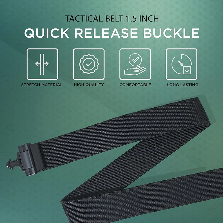 Adjustable Belt Men Discreet Unisex Invisible Heavy Duty Tactical Belt Men with Quick Release Buckle
